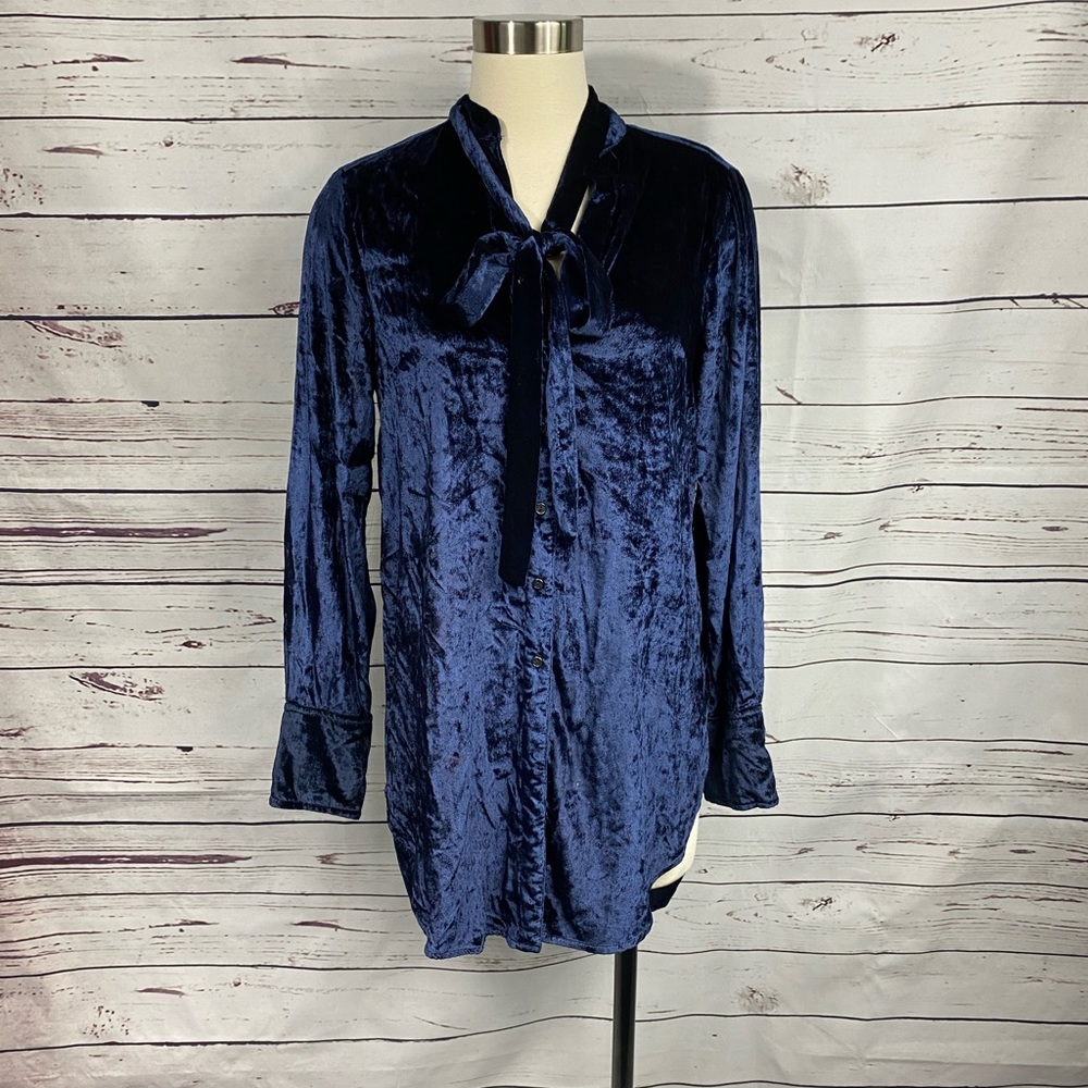 Mauve Navy Velvet Shirt Dress‎
